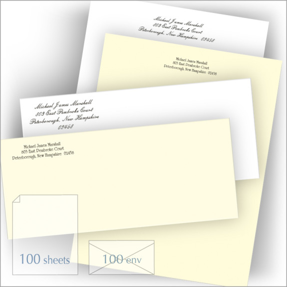 Classic Vellum Typewriter Stationery - Qty 100 Shts 100 Env.