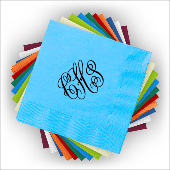 Custom Foil Napkins - Cocktail - with Monogram