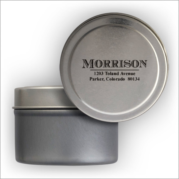 Distinguished Address Labels Tin - Clear