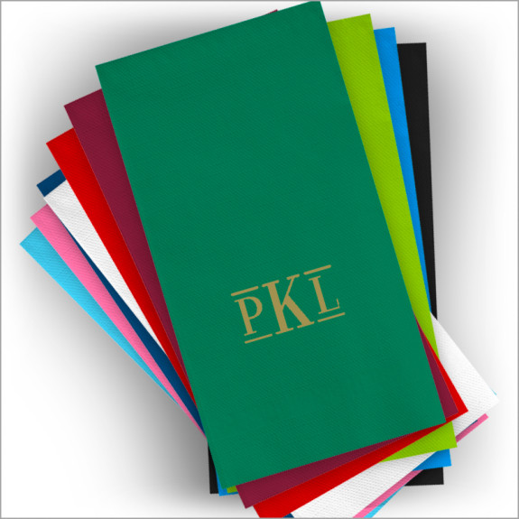 DYO Color Guest Towel Napkins - with Monogram - Foil Stamped