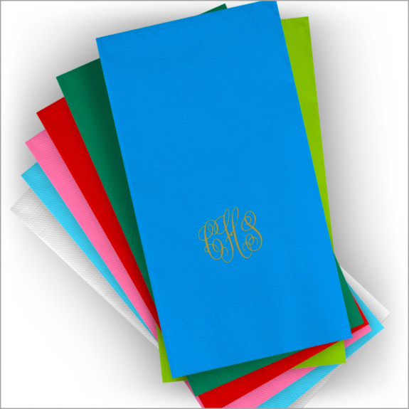 DYO Color Dinner Napkins - with Monogram - Matte Ink