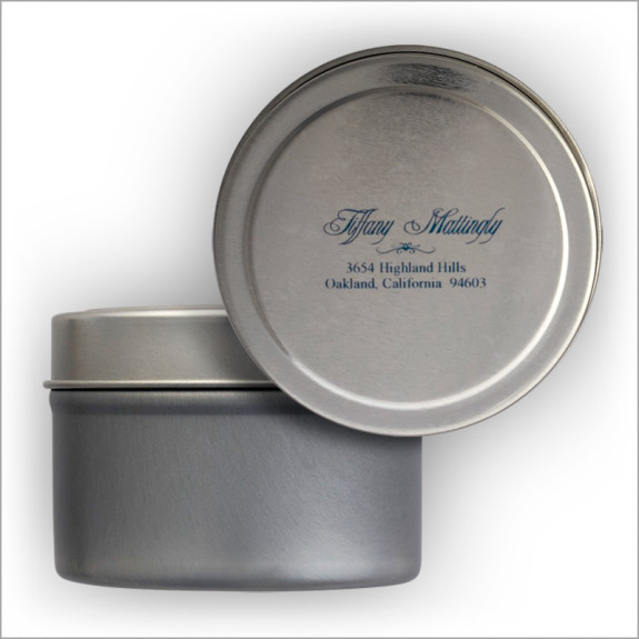 Filigree Address Labels Tin - Clear