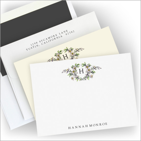 Floral Frame Correspondence Cards