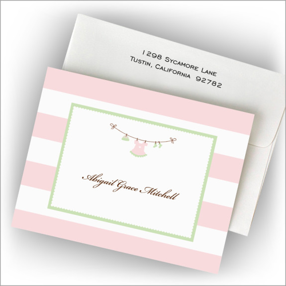 Girl Clothes Line Fold Note