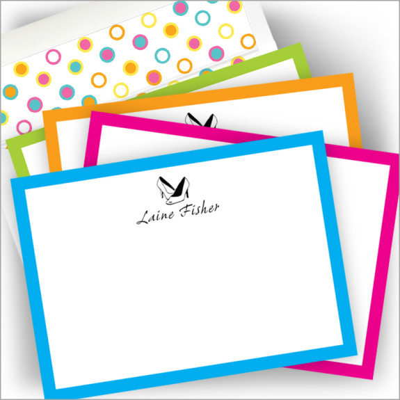 Neon Correspondence Card Set - with Design