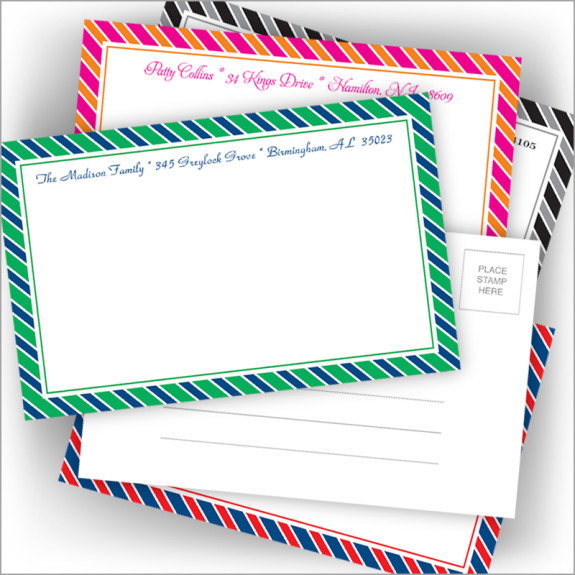 Old Style Candy Stripe Postcards