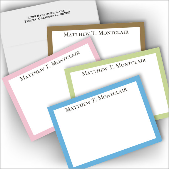 Pastel Border Correspondence Cards