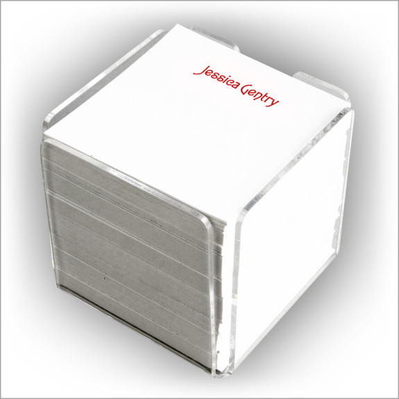 Personalized Memos 3" x 3" and Clear Refillable Holder