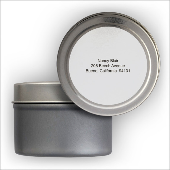 Petite Address Labels Tin - Silver Block