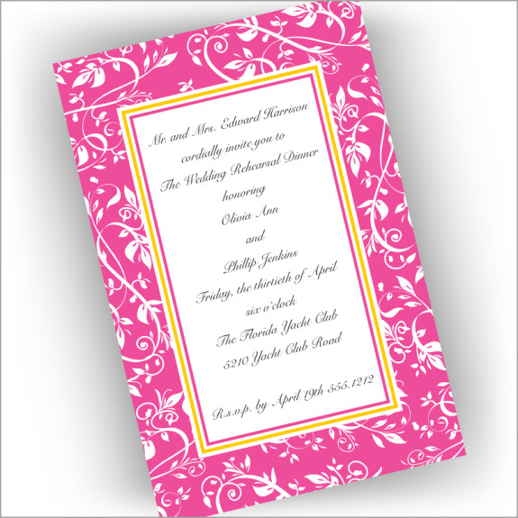 Pink Damask Invitations