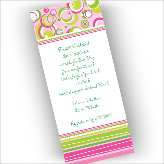 Pink Stripe at a Slant Invitations