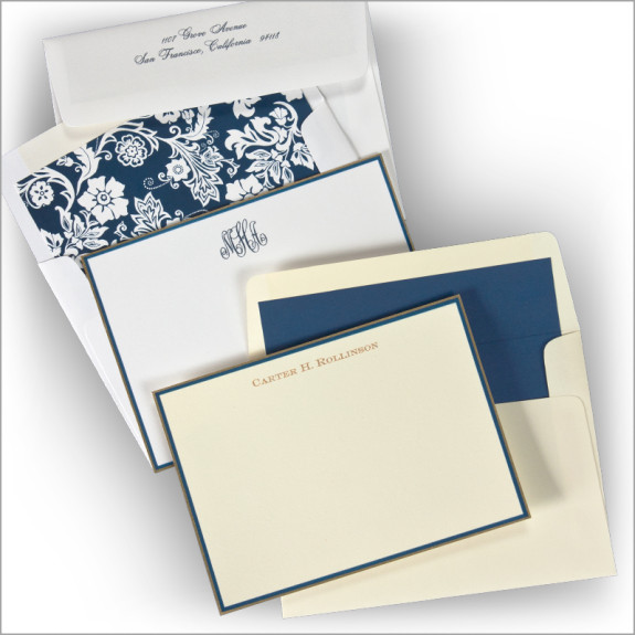 Prestige Double Hand Bordered Correspondence Cards