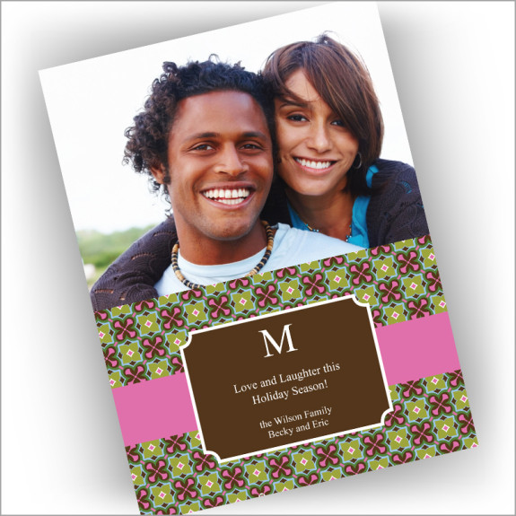 Retro Pink Floral Photocards - Vertical