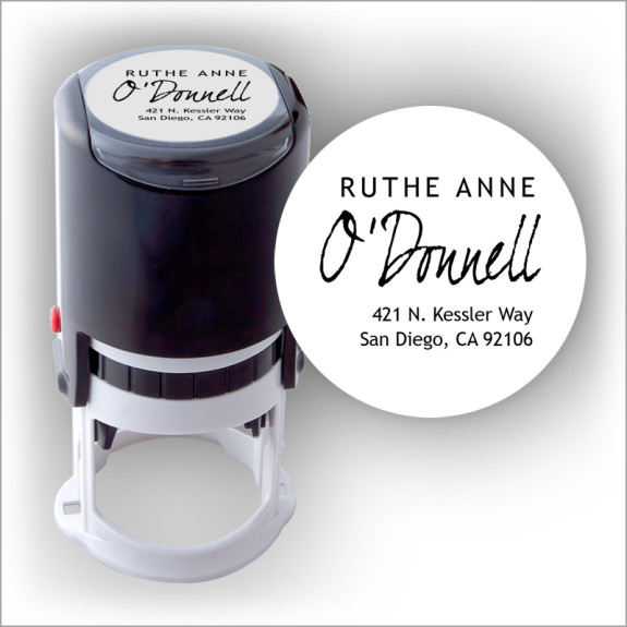 Bold Name Round Stamper