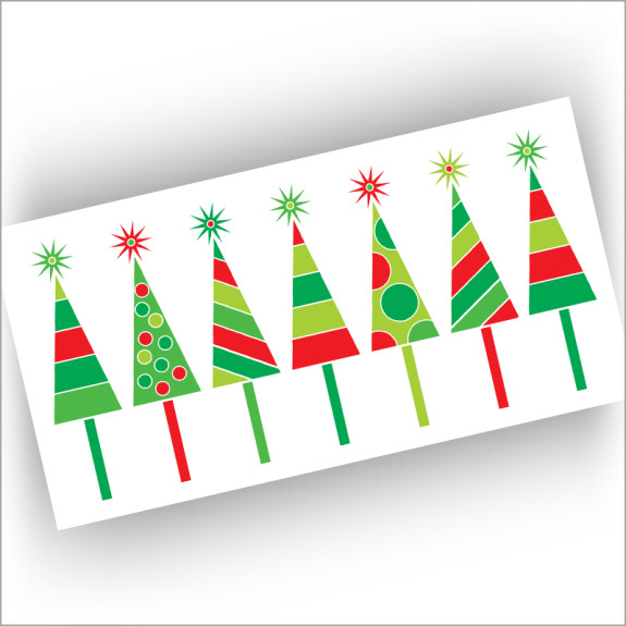 Row of Trees Christmas Cards