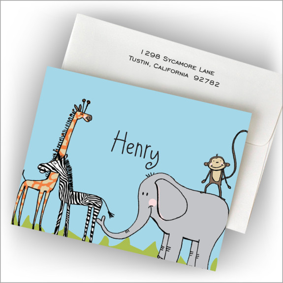 Safari Animals Fold Note