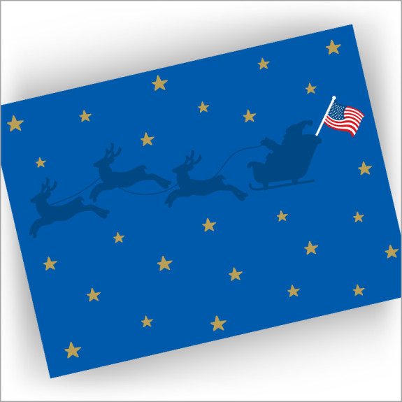 Santa and Flag Holiday Cards