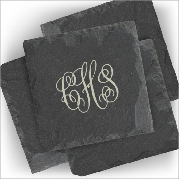 Slate Coasters - with Monogram