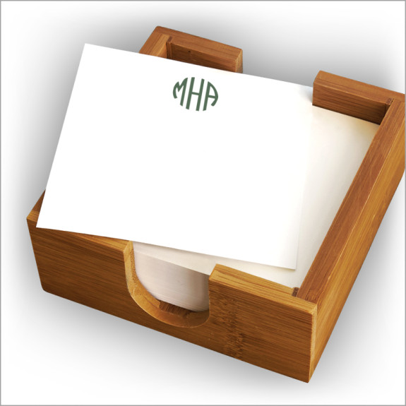 Square Memos in Holder - with Monogram