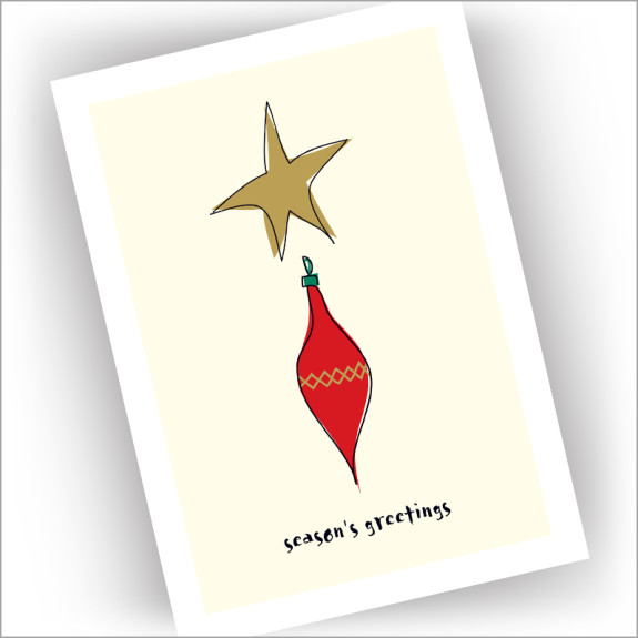 Star and Ornament Holiday Cards