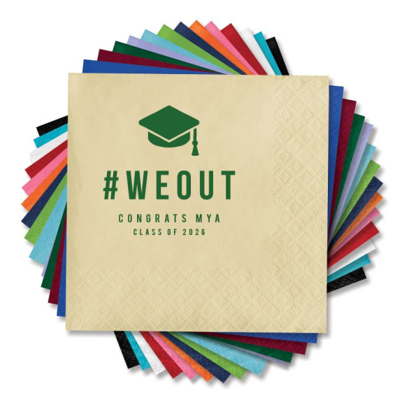 WE OUT! - Letterpress Beverage Napkins