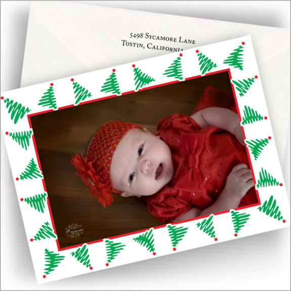 Swirl Tree Border Photo Cards - Horizontal