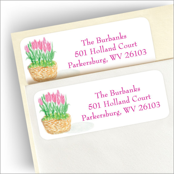 Tulip Basket Return Address Label