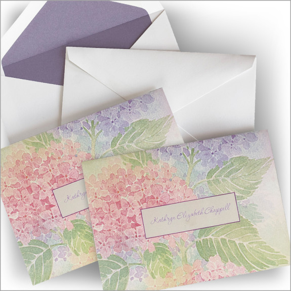 Watercolor Hydrangea Notes