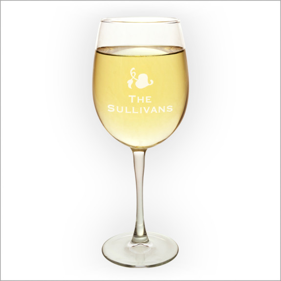 White Wine Glasses - with Design