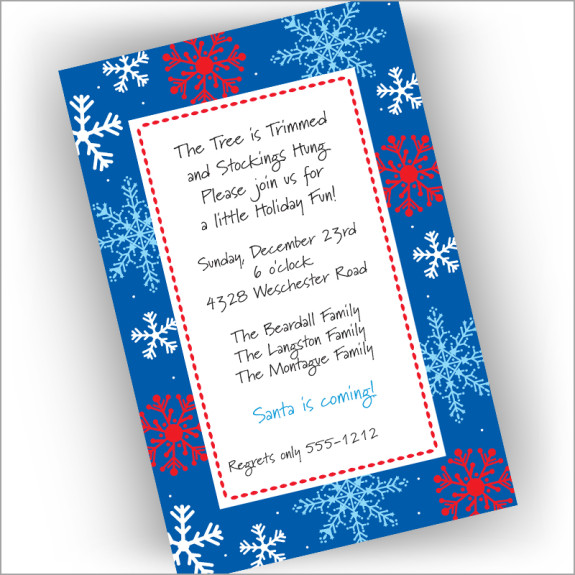 Winter Snow Invitations - Vertical