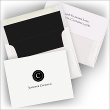 Letterpress Notes with 100% Cotton Paper - with Signet Initial