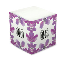 Lavender Floral Self Stick Memo Cube - Style 17