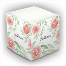 Watercolor Floral Self Stick Memo Cube - Style 29
