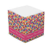 Colorful Floral Self Stick Memo Cube - Style 2
