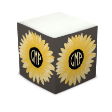 Sunflower Monogram Self Stick Memo Cube - Style 40
