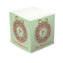 Festive Wreath Self-Stick Memo Cube - Style 48