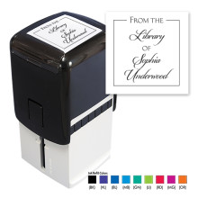 Book Label Square Stamper - Black ink & 1 Color Refill