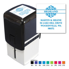 Scrolling Name Square Stamper - Black ink & 1 Color Refill
