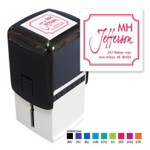 Calligraphy Name Square Stamper - Black ink & 1 Color Refill