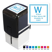 Chevron Border Square Stamper - Black ink & 1 Color Refill