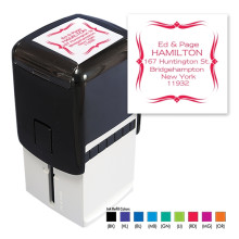 Flourish Border Square Stamper - Black ink & 1 Color Refill