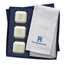 Soap and Guest Towel Set - Square Soaps - Script
