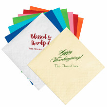 Thanksgiving DYO White Beverage Napkin