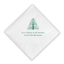 Tree Beverage Napkins - Matte Ink