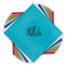 DYO Color Beverage Napkins - with Monogram - Matte Ink