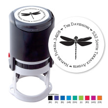 Dragonfly Round Stamper - Black ink & 1 Color Refill
