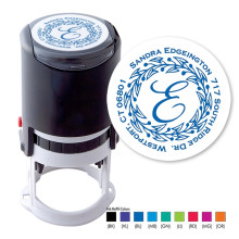 Greenery Wreath Round Stamper - Black ink & 1 Color Refill