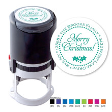 Merry Christmas! Round Stamper - Black ink & 1 Color Refill