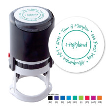 Last Name Round Stamper - Black ink & 1 Color Refill