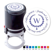 Regal Laurel Round Stamper - Black ink & 1 Color Refill